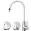 Auralum Rubinetto Lavello Cucina Flessibile, Auralum Rubinetto Cucina Bianco con Beccuccio Flessibile, Miscelatore Cucina Girevole a 360°, Rubinetti Cucina con Bocca Alta