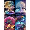 Eviznbou Set Completo 4 Pezzi Diamond Painting 5D - Immagini Albero Con Accessori Fai Da Te per Soggiorno, Camera Da Letto, Ufficio, Parete e Ingresso