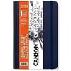 Canson Graduate Book, Blocco da disegno, extra liscio, 90gsm, copertina rigida blu scuro, 14 x 21,6 cm, 92 fogli