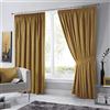 Fusion Digione Dijon-Coppia di Tende oscuranti e Isolate termicamente, Isolamento Termico, Ochre, Curtains: 46 Width x 54 Drop (117 x 137cm)