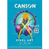 CANSON XSmart, Carta da disegno bianca, tinta unita, 120gsm, Blocco incollato a lato lungo, A4-21x29,7cm, Bianco, 40 fogli