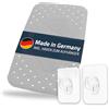 RIDDER Inserto per vasca da bagno, tappetino da bagno Step ca. 38 x 72 cm, grigio, 100% TPE, con 2 ganci, privo di PVC, ftalati, piombo, lattice, certificato TÜV, prodotto in Germania