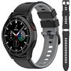 Generic Cinturino per Samsung Galaxy Watch 4 40mm/44mm, 20mm Cinturino di Ricambio in Silicone per Samsung Galaxy Watch 4 Classic 42mm/46mm (Nero Grigio)