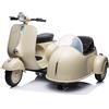 Moto Elettrica Per Bambini Vespa Sidecar Big 12V-Avorio