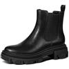 PIZZ ANNU Stivali con Tacco Basso Casual Chelsea Boots Donna Comodi Biker Stivaletti Invernali Eleganti Plateau Nero EU 36