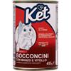Ket Cat Adult umido 415 gr - Manzo e vitello - Cibo umido per gatti - 1° ORDINE? scegli lo sconto BZR5 / BZR20 + 200 punti fedeltà