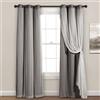 Lush Decor Tende a pannello con occhielli trasparenti con fodera oscurante isolante, set di tende per finestre oscuranti (coppia), 96,5 cm di larghezza x 213,4 cm di lunghezza, grigio scuro