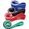 Sveltus Elasti'ring - Set di 4 elastici unisex per adulti, colore: Mutlicolore
