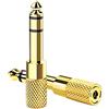 SELIACR 6,35 mm Maschio a 3,5 mm Femmina Adattatore Jack Stereo Placcato, Adattatore Jack 6.3 3.5 Amplificatore Cuffie Compatibile con Chitarra Tastiere Elettroniche Cuffie