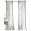 Lush Decor Tenda con pompon, in tinta unita, stile vintage chic, per soggiorno, sala da pranzo, camera da letto (singola), nero, 127 cm di larghezza x 239 cm di lunghezza