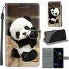 LeviDo-EU LeviDo Cover Compatibile per Huawei P10 Lite Silicone Libro PU Pelle Magnetica Flip Portafoglio con Corda Disegni Antiurto Bumper Motivo Custodia Resistente Protettiva Case, Panda