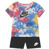NIKE B NSW TIE DYE TEE + SHORT NERO/MULTICOLOR