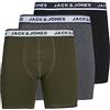 JACK & JONES Jacboxer Briefs 3 Pack Boxer a Pantaloncino, Verde/Confezione: dgm - Nero, S Uomo