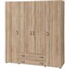 AVANTI TRENDSTORE - Balu 2,3 e 4, Armadio ad Ante a Battente, Disponibile in 2 Diversi Colori e 3 Diverse larghezze (Marrone, 4 Ante)