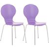 CLP Set 2 Sedie Impilabili Diego in Legno Robusto I Sedie Attesa con Telaio in Metallo I Sedie Ergonomiche E Facili da Pulire, Colore:Viola