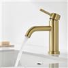 Detbom Miscelatore per Lavabo, DETBOM Rubinetto per Lavabo Caldo e Freddo Regolabile, Rubinetto per Bagno Monocomando, Rubinetto in Acciaio Inossidabile, Aeratore Rimovibile, Senza Piombo, Oro