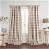 Threadmade Elrene Home Fashions Farmhouse Living Grainger - Tenda oscurante per finestra, motivo a quadri, per soggiorno e camera da letto, con passanti per asta, 132 x 241 cm, lino, 1 pannello