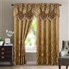 Elegant Comfort Aurora - Set di 2 tende con mantovana attaccata, effetto jacquard, 137 x 213 cm, colore: tortora