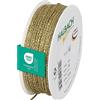 Halbach Seidenbänder Cordoncino oro di alta qualità, larghezza: 2 mm, lunghezza: 50 m, cordoncino per decorazioni, filo d'oro per fai da te e confezioni regalo, colore: oro