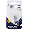 Korbond Kit di riparazione con cerniera, taglia 5, chiusura lampo argentata, kit di ricambio istantaneo e facile