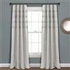 Lush Decor Coppia di tende da finestra in cotone tinto in filo a righe, stile vintage, 213,4 x 101,6 cm, grigio