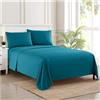 Sweet Home Collection Set di lenzuola a 1800 fili, morbide lenzuola in microfibra spazzolata di qualità egiziana, set di biancheria da letto di lusso con lenzuolo piano, lenzuolo con angoli, 2 federe