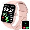 Quican 2024 Orologio Smartwatch con Risposta Chiamate e Whatsapp con Alexa per iOS Android, Frequenza Cardiaca, SPO2, Monitoraggio del Sonno, Passi, Contacalorie, Fitness Tracker da donna, 1,8 (Rosa)