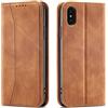 OKZone Cover per iPhone XS Max (6,5 Pollici), Custodia Flip Pelle Portafoglio Magnetica Libro [Slot Schede], Silicone TPU Bumper Wallet Supporto Cover, Antiurto [Kickstand] (Khaki)