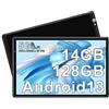 FACETEL Tablet 10 Pollici Tablet Android 13 Tablets PC con 2.4G + 5G WiFi, Octa-Core 2.0 Ghz | 14GB + 128GB TF 1TB | 8000mAh | IPS FHD | Doppia Fotocamera | Bluetooth 5.0, Tablet con Custodia - Nero