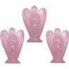 Mina Heal - Statuetta angelo custode, in quarzo rosa di alta qualità, simbolo di amore, pace e guarigione - formato da tasca, Set di 3