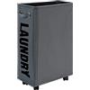 DOKEHOM 25-Inches Slim Cesto per la Biancheria su Ruote, Cesto per la Biancheria con Ruote Pieghevole, Contenitore Angolare Stretto Pieghevole (Grigio Scuro)