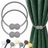 Hion fermatenda magnetici grigio confezione da 2, fermatenda per tende, fermatenda, fermatenda, ganci decorativi a clip, in stile europeo, per casa, camera da letto, ufficio, finestra