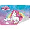 ICE TOYS Asciugamano protettore di scrivania tovaglietta in tessuto per bambine 30x40cm 100% poliestere per scuola viaggio regalino (Unicorno)