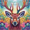 cukol cukol Kit Punto Croce Cervo, Schemi Quadri Set Ricamo Punto Croce Kit da Ricamare Principianti Starter Prestampato Stampato Completo Bambini Cross Stitch Embroidery Animali Ricami 40 x 40 cm