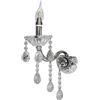 vetrine in rete Vetrineinrete® Applique candelabro lampada da parete con gocce pendenti di cristallo in acrilico con attacco E14 oro e argento stile retrò E34 illuminazione lampadario casa (Argento) A84