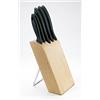 Fiskars Ceppo per Coltelli Essential con Coltello per Verdura, Spelucchino, Coltello da Cuoco, Coltello Santoku da Cuoco e Coltello da Pane, L x I x H: 8 x 16 x 38 cm, Legno di Betulla, 1023782