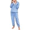 TOMEEK Set Pigiama Invernale da Donna Set da Pigiama a Maniche Lunghe in Pile da Salotto Morbido Caldo per la Casa con Felpa e Pantaloni,Rosa Arancio,Taglia XL