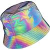 NEWL OPO Cappello da Pescatore Riflettente Arcobaleno e Cappello da Sole da Donna Brilla nel Nero, Grigio, Taglia Unica, Grigio, Taglia Unica