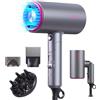 Pretfy Asciugacapelli Professionale con Ioni, 2000W Phon da Viaggio Pieghevole, Fono Capelli Ionico Maneggevole e Compatto, 3 Temperature con Diffusore, Spazzola, Beccuccio