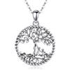 AEONSLOVE Ciondolo Albero della Vita Argento 925 per Mamma Figlia Collana Albero della Vita Donna con Cristallo Turchese Malachite Gioielli con Albero della Vita Regalo Festa della Mamma
