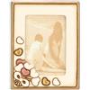 THUN - Cornice Portafoto da Tavolo Rettangolare, Color Avorio, Decorata con Cuori - Accessori e Decorazioni Casa - Linea Hearts - Formato Medio - Ceramica - Formato Foto 10 x 15 cm