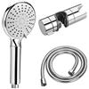 QIWODE Soffione doccia con tubo flessibile e supporto per soffione doccia per barra scorrevole regolabile 19-25 MM O.D