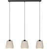 Eglo Tabley - Lampadario a 3 luci per il tavolo da pranzo, lampadario naturale per sala da pranzo in bambù, lampadario con attacco E27, 89 cm
