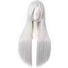 MapofBeauty 32 Pollic/80cm Lungo Dritto Anime Costume Cosplay Festa Parrucca (Argento)