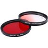 ICOBES Filtro for fotocamera Filtro obiettivo rosso graduale rosso pieno da 49 mm, for obiettivo fotocamera SLR for Nikon D3100 D3200 D5100