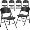 Flash Furniture 6 sedie Pieghevoli in Confezione Nera Modellata, Black, Confezione da 6