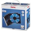 HAMA Custodia CD Slim Confezione da 100 Pezzi, Trasparente/Nero