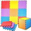 WELLDER Tappeto Bambini 10 Pezzi Colorati Tappetini Puzzle Gioco Gomma Schiuma Eva Certificato CE