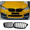 Hengjiayao F30 F31 F35 Griglia Anteriore per BMW Serie 3 A Doppio Rene Frontali Griglia Di Ricambio per Auto ABS Nero Lucido per BMW 3er 2012-2019 318d 320d 330d 320i 328i 335i (For 3er F30 2012-2018)