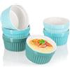 COM-FOUR® 6x stampi per soufflé - ciotole in ceramica creme brulee - stampi da forno - ciotole da dessert e stampi per pasticceria per es. Pinna ragù - ogni 200 ml - in diverse tonalità di verde